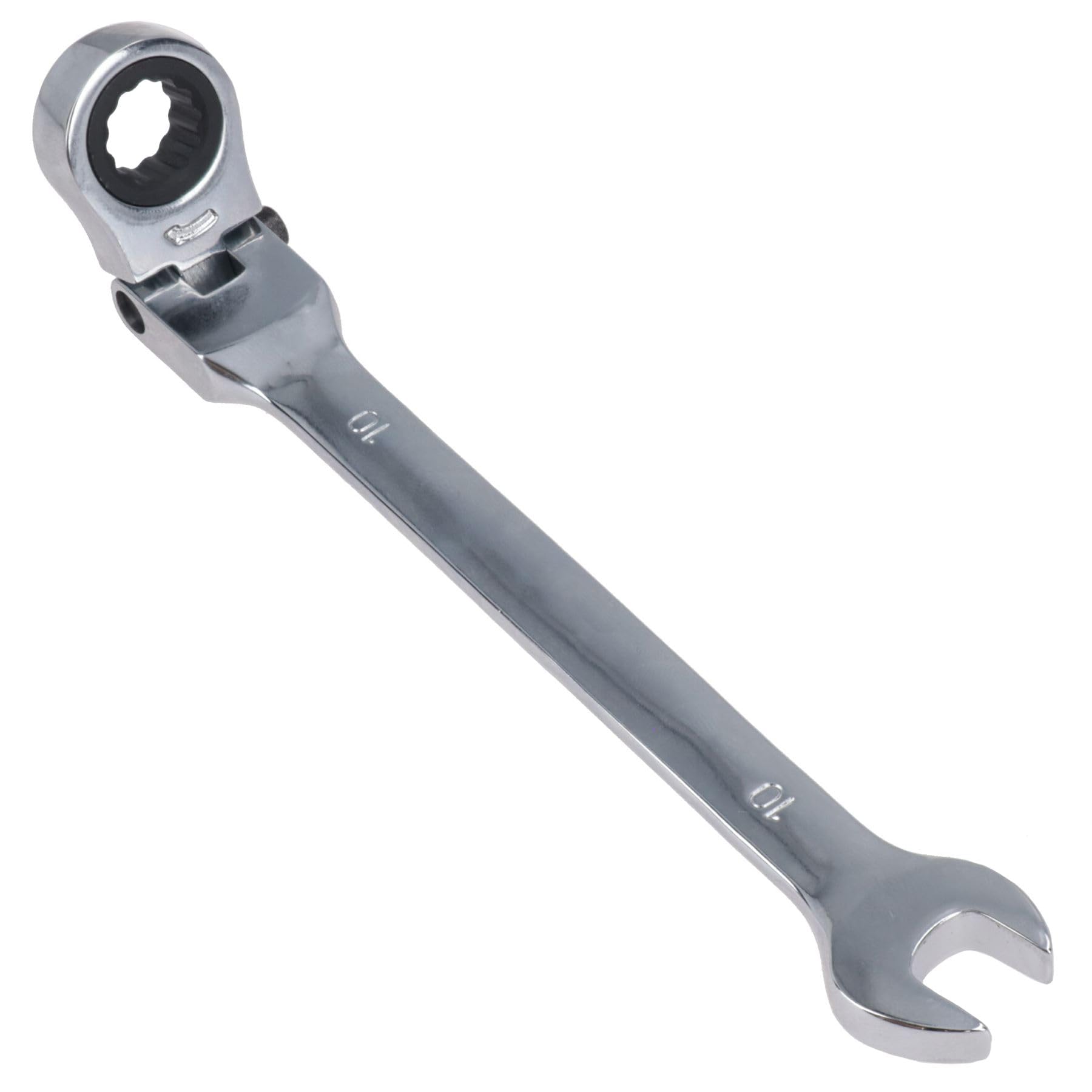 AB Tools 10mm Flexible Headed Ratchet Spanner Wrench Lockable Head 72 Teeth Bi-hex