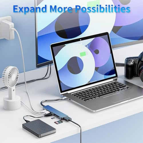 Image of 6-in-1 Type-C Docking Station Hub with 4K HDMI, 1Gbps Ethernet, 3xUSB 3.0 & 100W PD | Multiport USB-C Adapter for MacBook, Windows, iPad & All Type-C Devices | Portable & Plug-and-Play