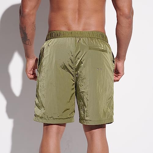 Men's Thin Beachwear Sports Board Shorts Shiny Fitness Shorts B43563