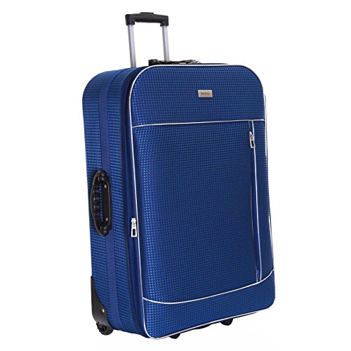 Preisvergleich Produktbild Slimbridge Große Leichtgewicht Trolley Koffer Rollkoffer Reisekoffer Gepäck XL Super Leicht Erweiterbar Ausdehnbar 77 cm 3,5 kg 100 Liter mit 2 Rollen und Integriert Nummernschloss, Rennes Blau