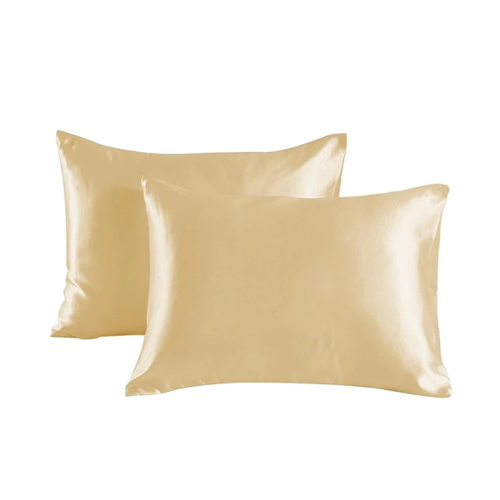 LYXYGMV 2Pc Satin Silk Pillow Real Beauty Case Super Soft For the Bedroom(Color3,51x66cm 20x26in)