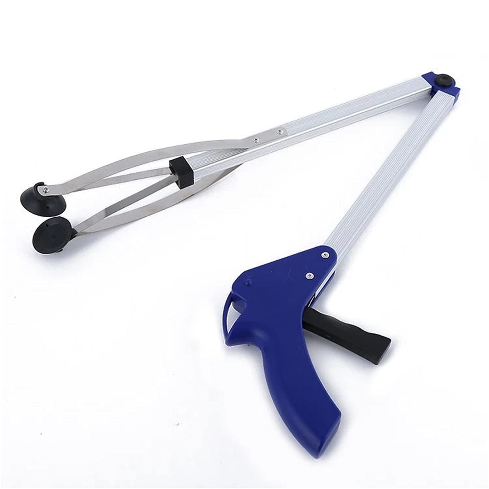Recogedor de Basura Pinza de Basura Aleación de Largo Alcance Garra de Alcance Plegable Pinza de Brazo Largo Herramienta de Mano de Ayuda Alcance fácil de agarrar (78 cm | Azul)