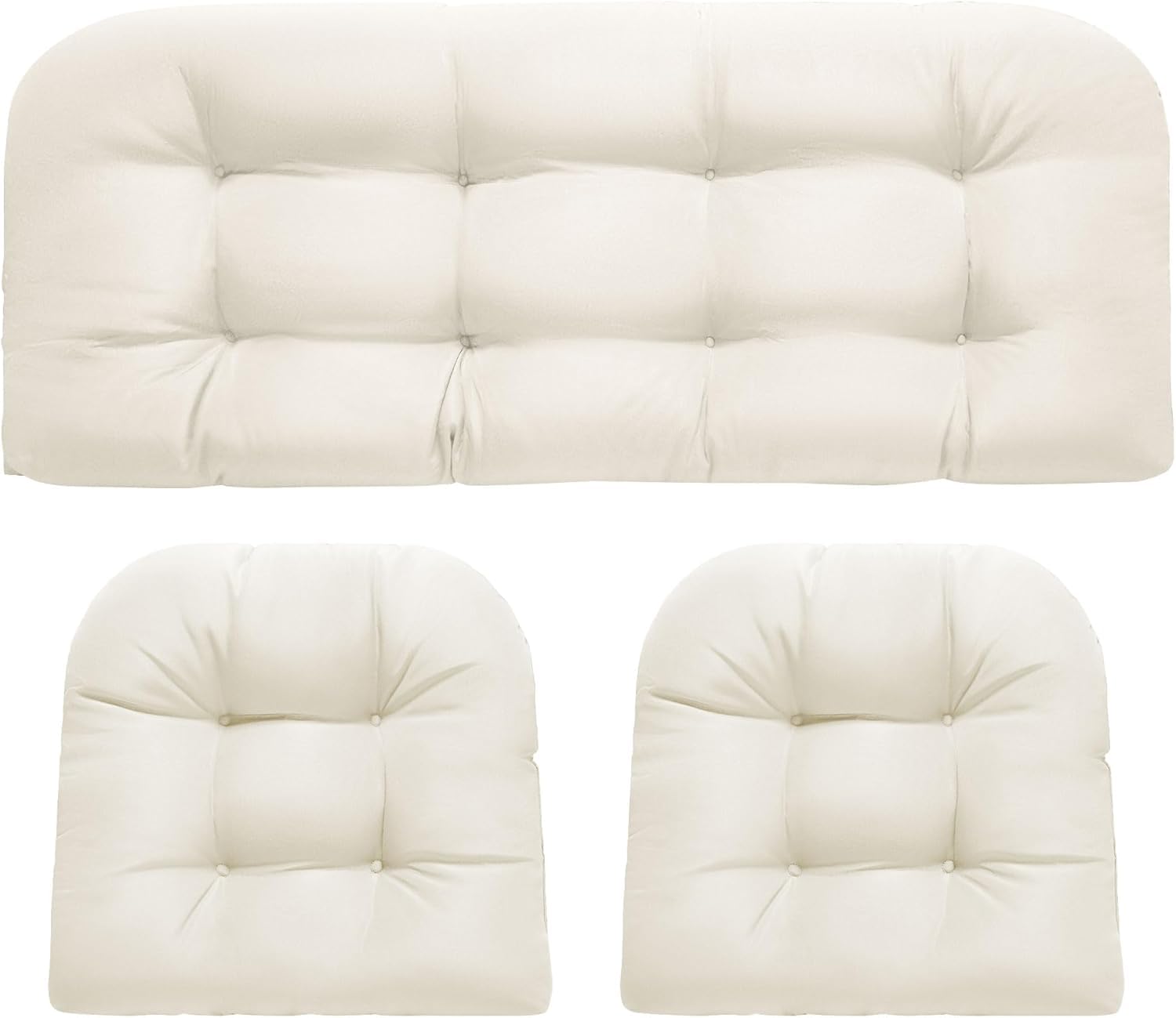 joomie Set di 3 Cuscini di Ricambio per Sedile per Sedia in Rattan, Cuscini Impermeabili per Tutte le Stagioni per Sedie in Vimini Cuscini per Panca Ispessiti da Patio Esterno Divano Giardino Pad 1