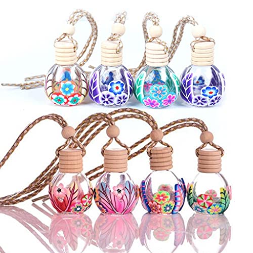 8pcs 13ml Pendentif Bouteille de Parfum Voiture-Pendentif Flacon de Parfum Vide en céramique souple-Diffuseur de Parfum Voiture Suspendu-Parfum Voiture interieur-Décoration de Pendentif voiture maison