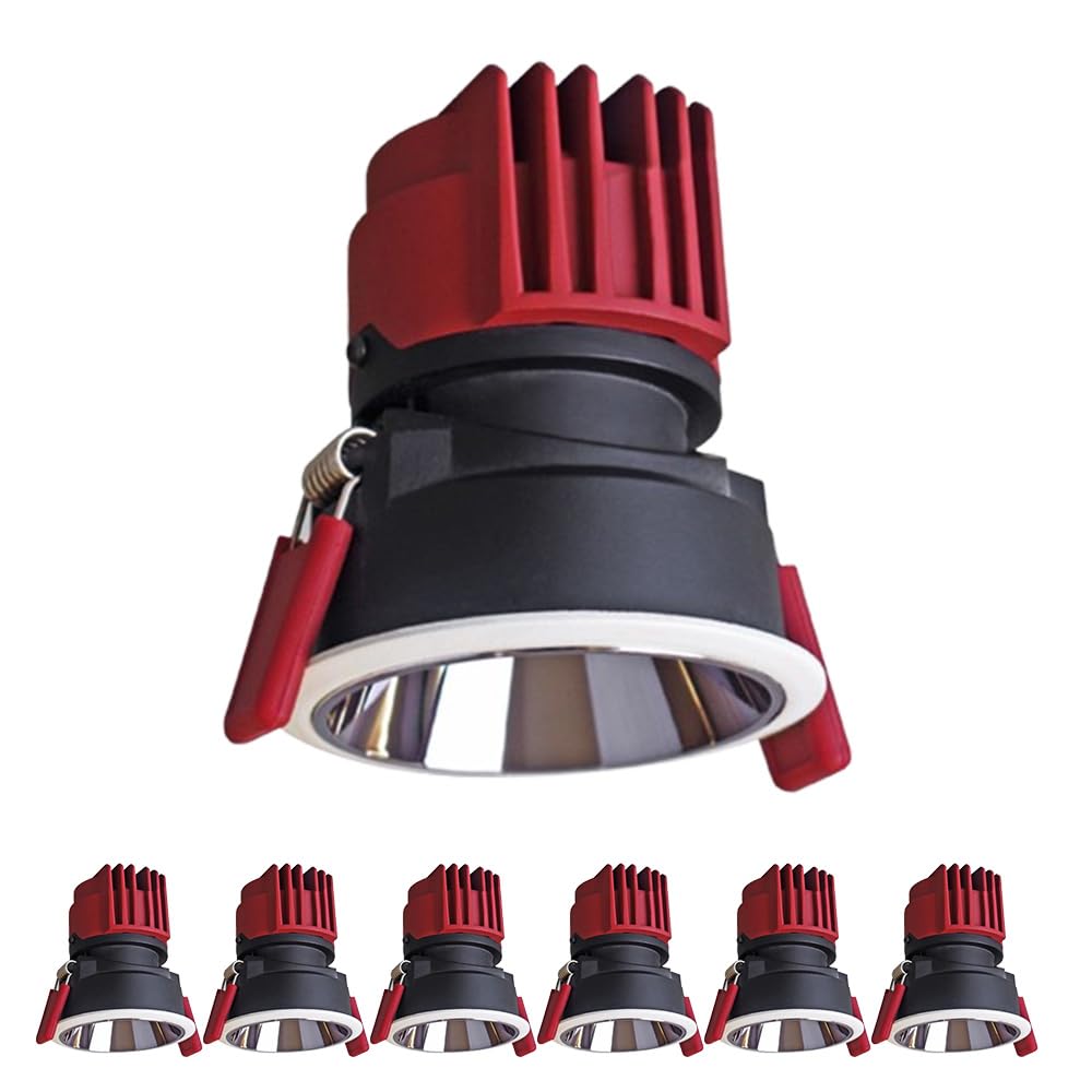 SANBDDLYY Adjustable 1/3/5/7 LED Downlight Set - Baffle Trim, 25° Angle, 3000K/4000K/6000K Daylight Retrofit Lighting(7-pcs,4000K)