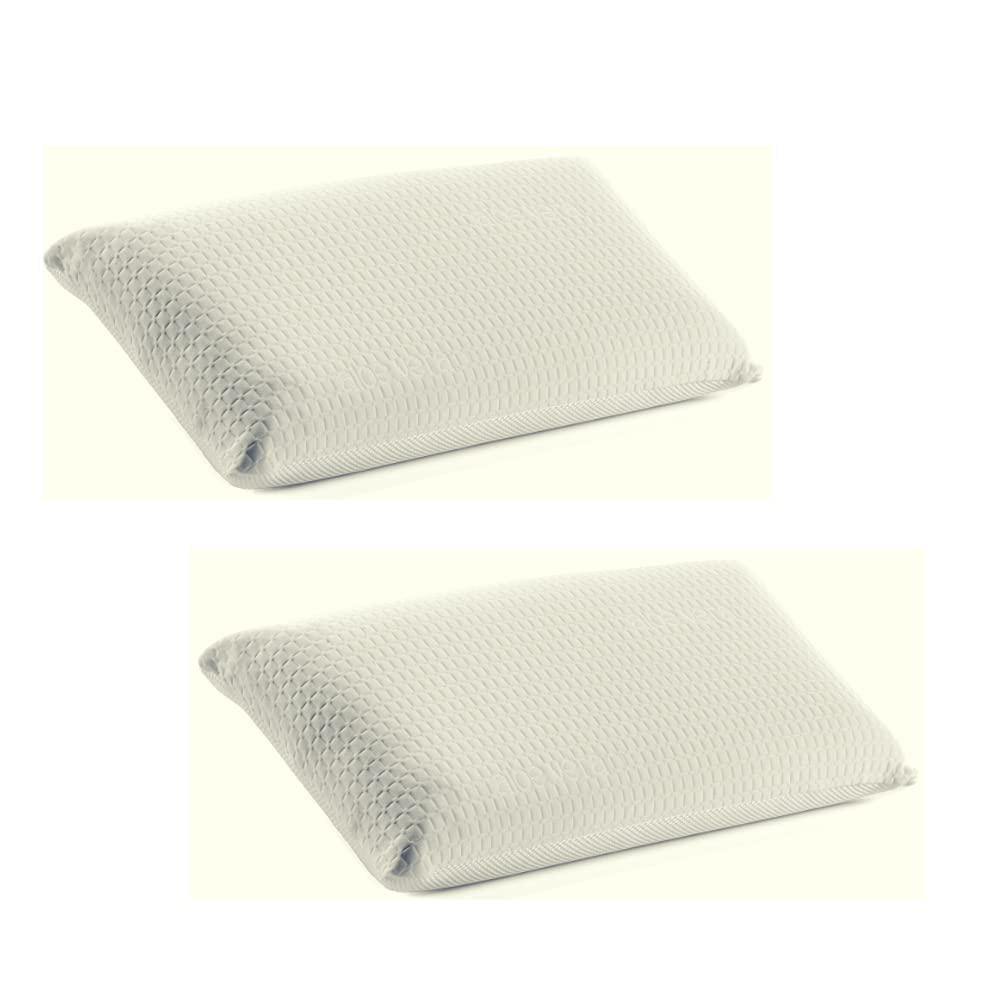 N/S Pack de 2 Almohadas Viscoelásticas 150 cm, 2 Almohadas de Cama, Doble Funda, Funda Exterior con Tratamiento de Aloe Vera, Termosensible, Gran Adaptabilidad, Transpirable, Accesorios Dormitorio