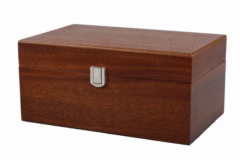 Chess Box Large Mahogany With Metal Clasp 4.25 Inch