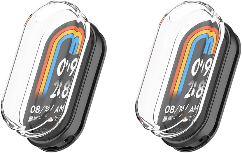 Case Compatible with Xiaomi Smart Band 10 with Built in Screen Protector, 2 Pack Anti-Scratch Electroplated Soft TPU Thin Cover-Clear