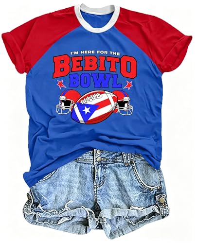Puerto Rico Shirt for Women: Puerto Rico Flag Pride Shirts Boricua Puerto Rican T-Shirt Color Block Raglan Tops