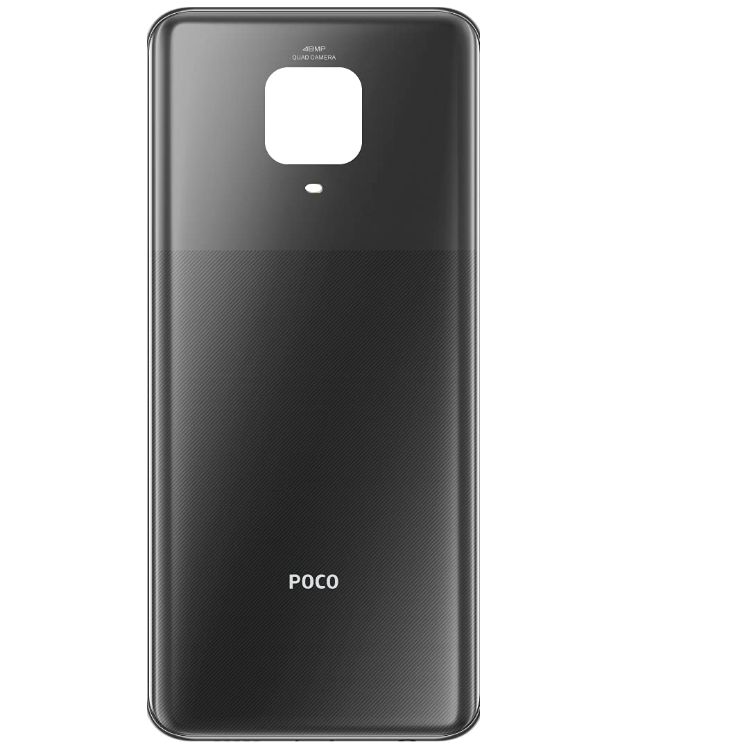 PS FORTUNET Replacement Back Glass Battery Door Cover Panel with Logo for Xiaomi Poco M2 pro MZB9627IN (Two Shades of Black)