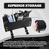 Leather Motorcycle Handlebar Bag,Large Capacity Front Fork Bag for Motorcycle Storing Umbrellas,Phones,Keys,Stylish Motorcycles Tool Bags with Adjustable Mounting Straps