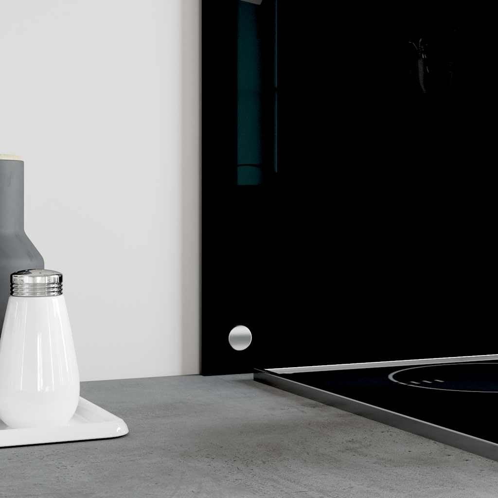 ACAGALA Pannello da parete da cucina in vetro temperato, 70 x 40 cm, 2 pezzi, pannello posteriore in vetro, protezione dagli schizzi per cucine moderne, colore nero