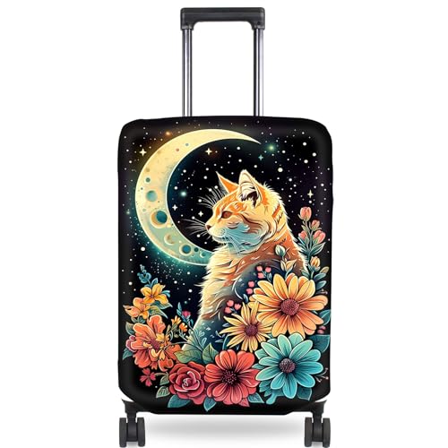 Luggage Cover, TSA Approved, Washable, Fits 29-30 Inch Luggage, Cat Moon