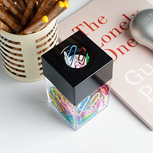 Grwanpen Extra Large Magnetic Paper Cilp Dispenser, 500 Clip Capacity, Black,1Pack #TOP2