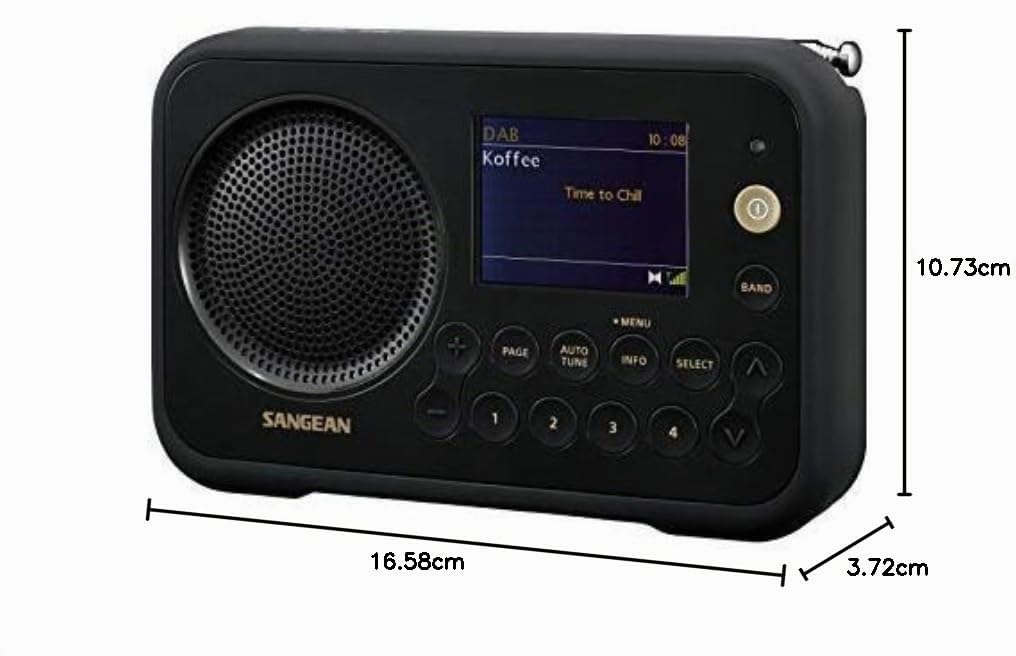Sangean DAB + radio portátil DPR-76 FM recargable Negro