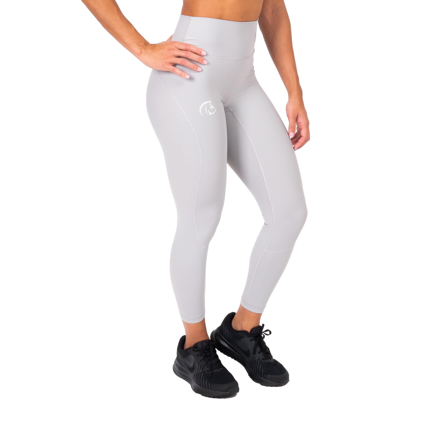 Mallas Deporte Mujer, Largas AuraLux II Tights Core Light Grey, de Cintura Alta, con Lycra AuraLux, Gran Adaptación al Cuerpo, Costura Plana y sin Roces