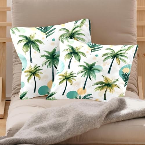 Fundas de almohada decorativas 50x50 con diseño moderno de palmera acuarela 3