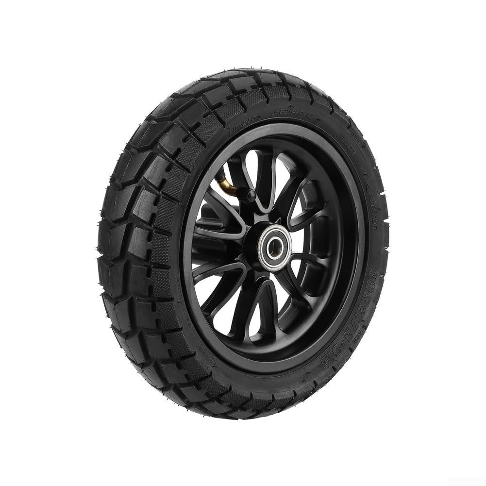 Moyeu de roue avant de scooter électrique Kukirin A1 avec pneu 10 x 2,75-6,5 jante en alliage d'aluminium pièce de rechange en caoutchouc couleur noire kit pré-assemblé pour une expérience de conduite