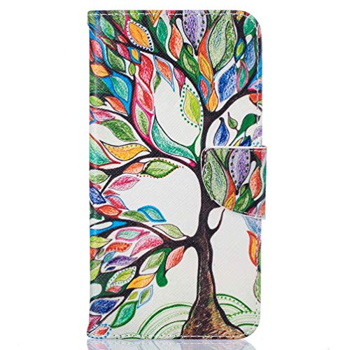 AIFILLE Coque Compatible avec iPhone 7/ iPhone 8 Etui a Rabat en Cuir PU avec Pochette Porte Carte Support Fonction Motif Arbre de Vie Couleur Clapet Antichoc Anti-Rayures Housse de Protection