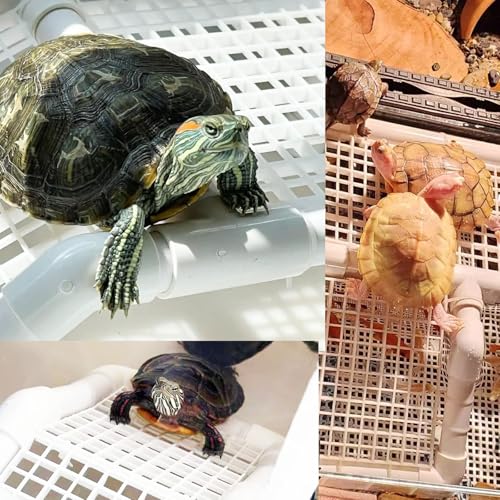 Image of StellarOcean Turtle Tank Accessories, Large Turtle Basking Platform for Aquatic Turtles, Aquarium Dock for 25 /29 /40 /50 /55Gal red Ear Tortuga ramps(SW-10')