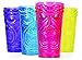 Black Duck Brand Set of 12 Party Tiki Cups! BPA Free 18 Ounce Tumbler Drinkware Set Luau Shape! 4 Bright Colors! Tiki Mugs! Reusable Plastic Party Cups! (12)