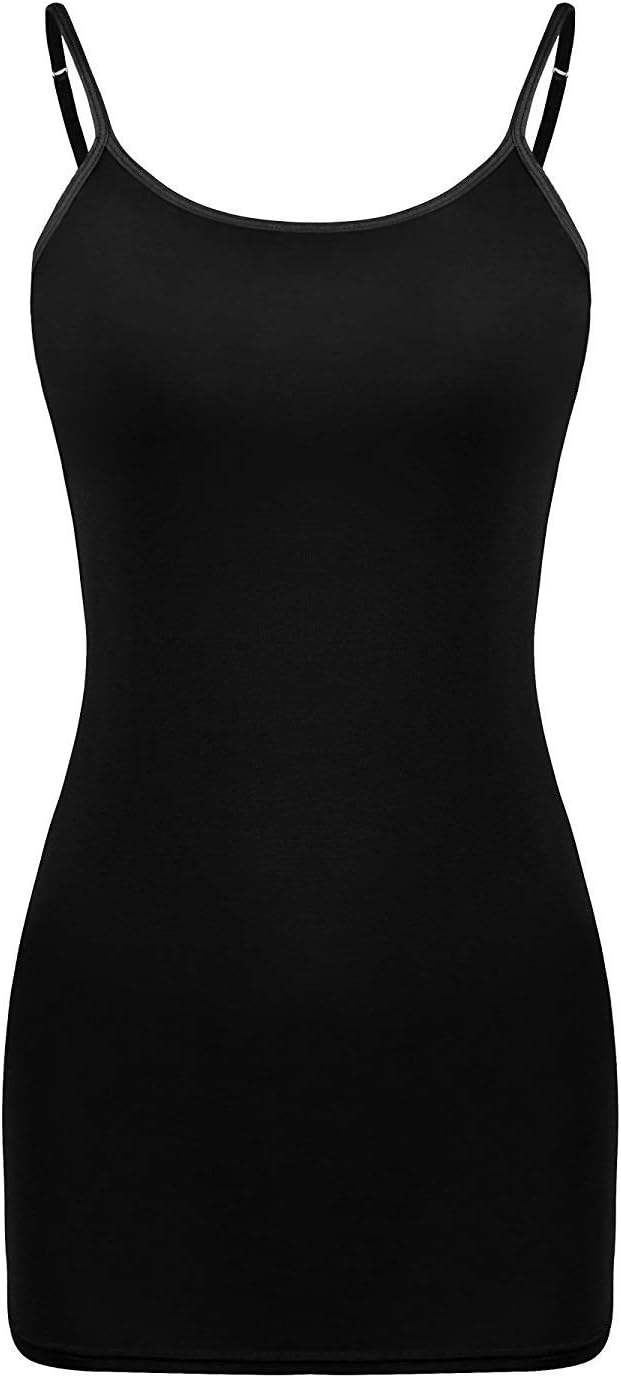 SATINIOR Women Cami Camisole Adjustable Spaghetti Strap Tank Top Basic Layering Long Tanks