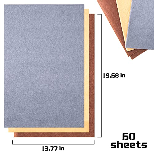 Image of MR FIVE 60 Sheets Gift Tissue Paper Bulk, 20 inch x 14 inch, Brown and Grey Tissue for Gift Bags, Wrapping Paper for Easter, Halloween, Birthday, Wedding, Baby Shower, Christmas, 3 Colors (Brown)