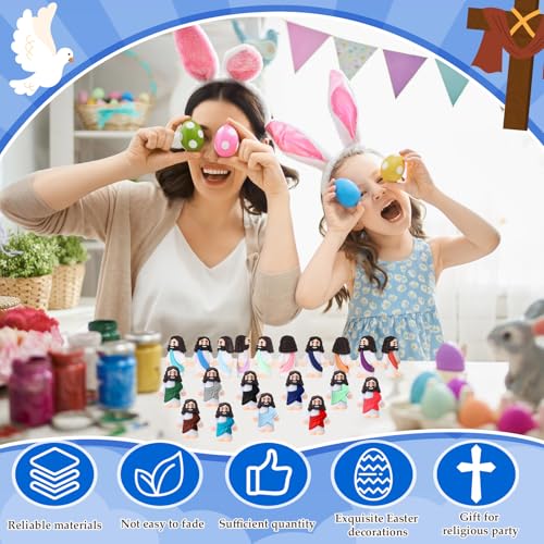 Bememo 50 Pcs Little Jesus Figures Jesus Toys Figurines to Hide and Seek Religious Party Favors for Church Sunday School Easter Egg Stuffers(Brilliant Colors) - image 6