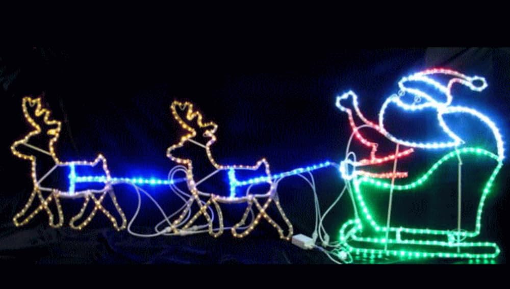 Amazon.co.jp: イルミネーション 大型商品 トナカイとプレゼントサンタ