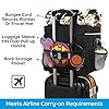 Pmpete-Dog-Travel-Bag-Airline-Approved-Week-AwayOvernight-Accessories-Tote-Organizer-with-Multi-Function-PocketsPet-Travel-Set-for-Dog-and-Cat2-Collapsible-Dog-Travel-BowlsBlack Pet Travel Set for Dog