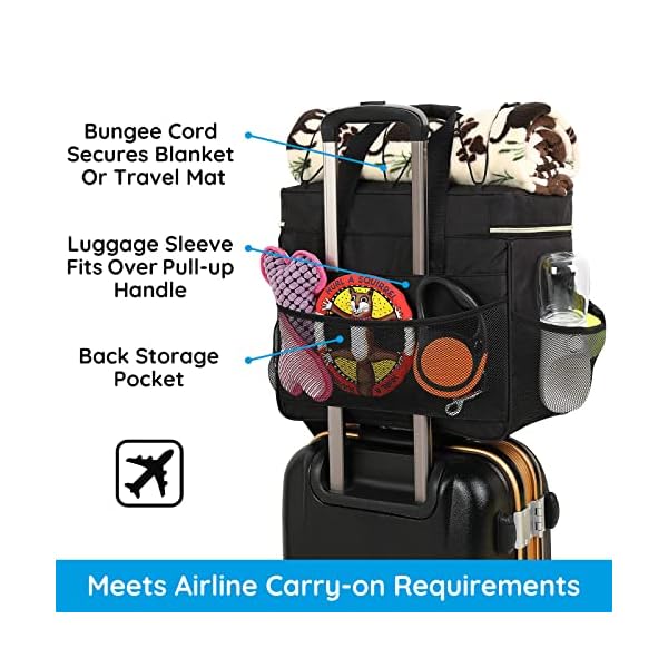 Pmpete-Dog-Travel-Bag-Airline-Approved-Week-AwayOvernight-Accessories-Tote-Organizer-with-Multi-Function-PocketsPet-Travel-Set-for-Dog-and-Cat2-Collapsible-Dog-Travel-BowlsBlack Pet Travel Set for Dog