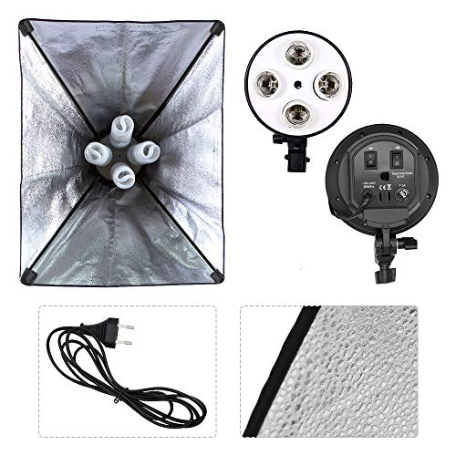 MOUNTDOG 1600W Softbox Photography Continuous Photo Studio Light with 2X 20'x 28' Reflectors 4pcs Bulbs, Professional Photo Studio Equipment for Portrait Fashion Photo Video Shooting (2X) - Thumbnail 2