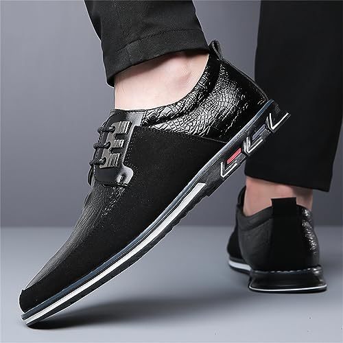 Veslexth Men's Loafer Dress Shoes Fashion Casual Lace-Up Walking Sneakers Comfortable Business Work Sport Shoes4