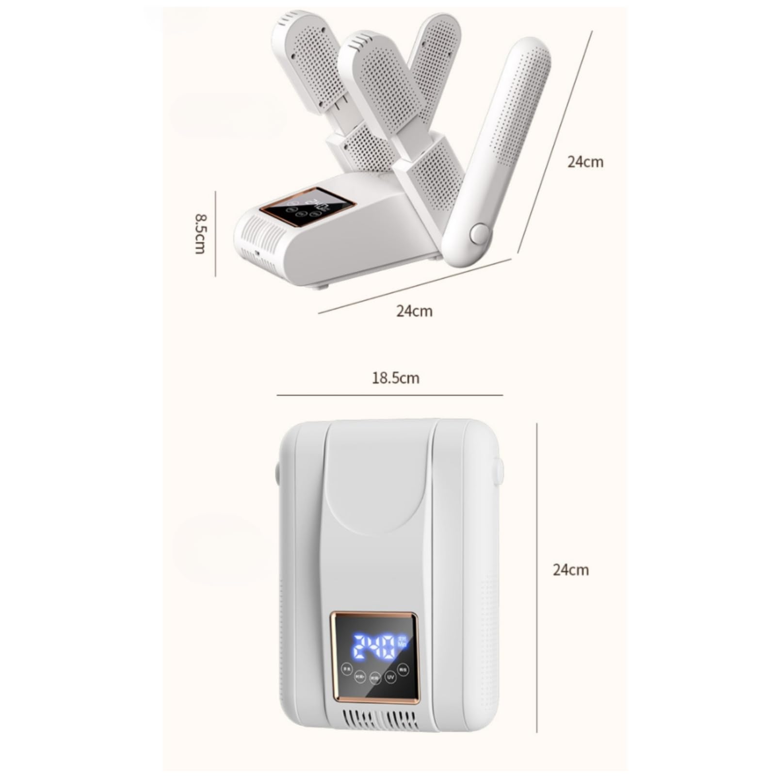 kowaku Asciuga Scarpe con Deodorizzazione Compatto Asciuga Scarpe con Display LED Deodorante Asciugascarpe Sterilizzazione per Casa, Verde