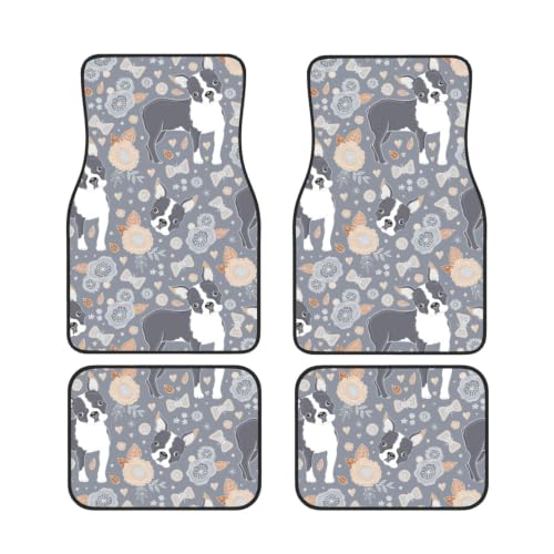 Alfombrillas para coche antideslizantes juego de 4 piezas flores