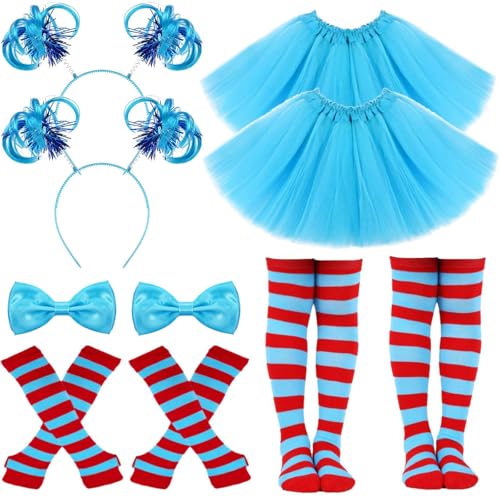Kavoc 2 Set World Book Day Thing Costumes Include Tutu Skirts Ponytail Headbands Bowties and Knee Socks