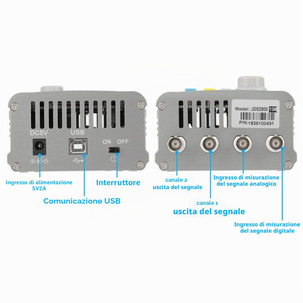 Generatore di Funzioni, Akozon JDS2900 DDS Generatore di Segnale a Doppio Canale ad Alta Precisione 15/30/ 40/50 / 60 MHz Function Generator Segnali 266MSa / s(15MHz)