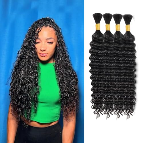 Human Braiding Hair for Boho Braids 4 Bundles Total 100g