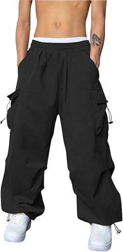 GRECIILOOKS Men’s Cargo Pants | 4 Pocket Cotton Cargo Joggers for Men | Loose Fit Stylish Pant with Pockets | Casual Baggy...