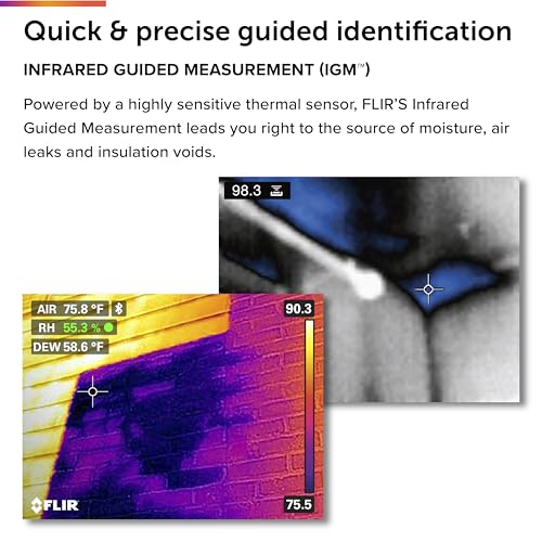 Image of FLIR MR265 Moisture Meter and Thermal Imager with MSX | 160x120 thermal sensor, MSX, pinless sensor, laser pointer, single-file documentation, 9Hz