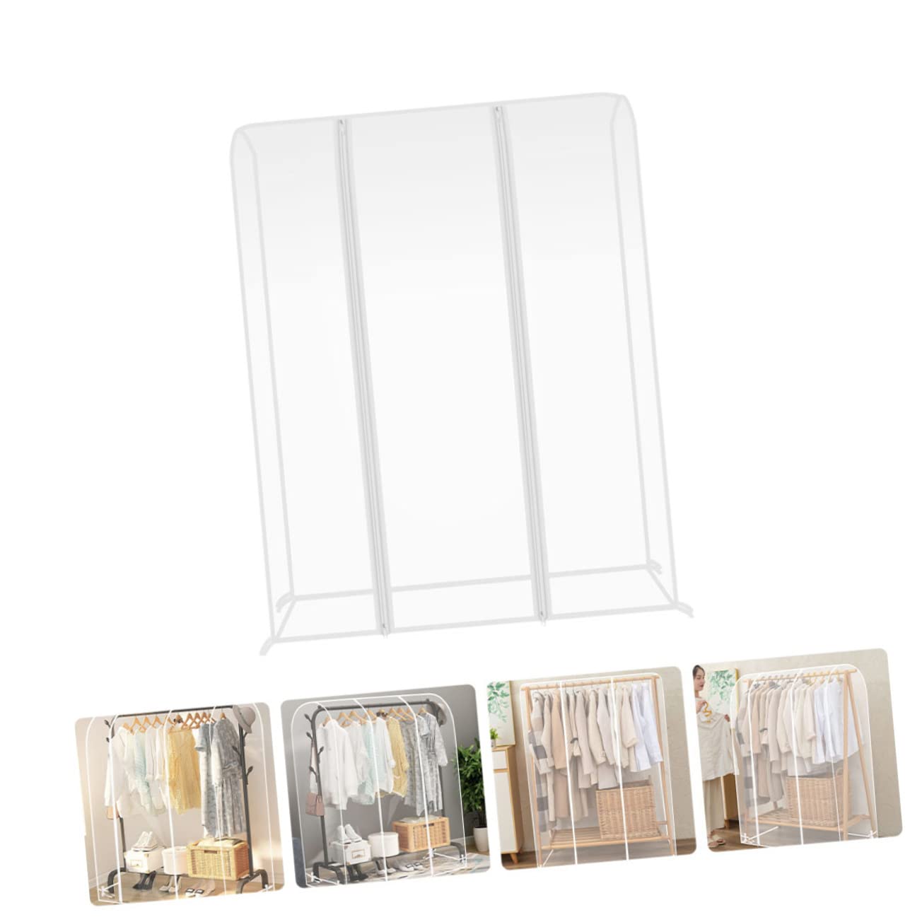 Gatuida Funda Protectora Transparente para Perchero de Ropa y Prueba de Polvo Material Peva Resistente para Dormitorio y