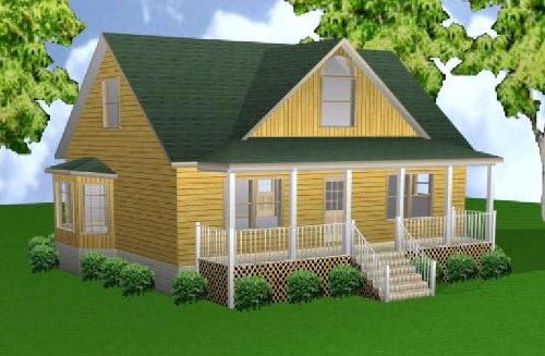 Easy Cabin Designs 28x36 3-Bedroom 2-1/2 Bath Plans Package, Blueprints, Material List