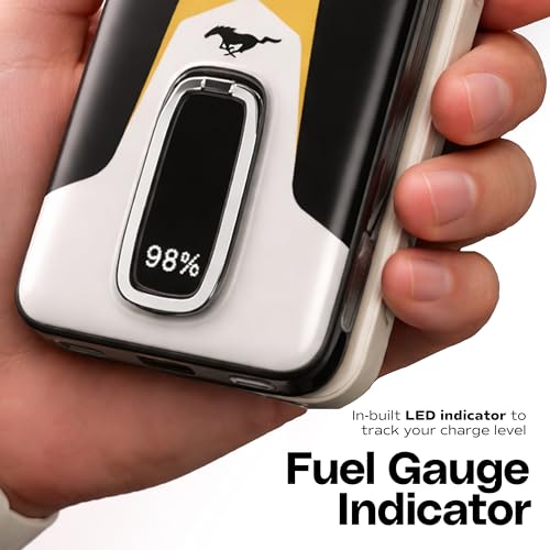 Image of GOBOULT Mustang Ampvault V10 10000 mAh Wired & Wireless Power Bank (Phantom Black, Lithium Polymer, Fast Charging for Earbuds, Mobile, Smartwatch, Speaker, Tablet, USB Type-C, Digital Display)