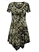 Lock and Love LL WT1063 Womens Short Sleeve All Over Tie-Dye Tunic Top XXL Olive