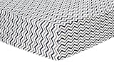 Trend Lab Chevron Deluxe Flannel Fitted Crib Sheet, Navy and Gray