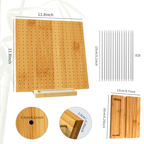 Image of LIVSMON 11.8 inch Blocking Board with 20 Steel Pins, Handcrafted Knitting Blocking Mat for Knitting and Granny Squares, Crochet Gifts for Crocheters