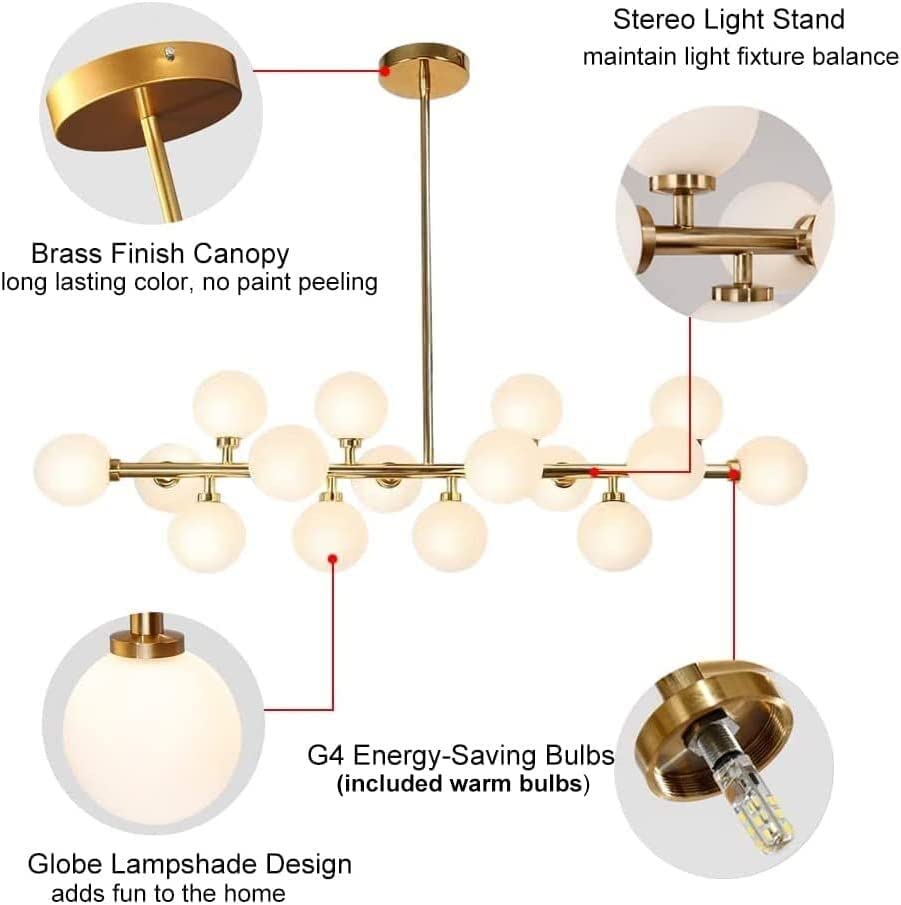 Moderne Pendelleuchte 16-armig - Kronleuchter Mit Glas Globen
