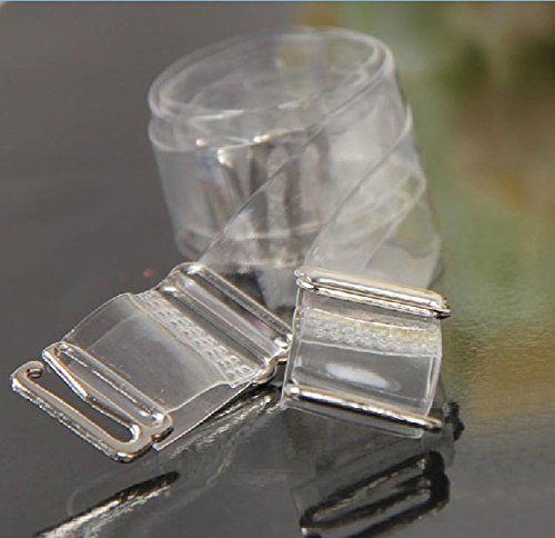 Wilotick 5 Pares de Mujer Chica 1,5 cm Ancho Silicona Sujetador Invisible Correa Ajustable para BH Tirante, Transparente
