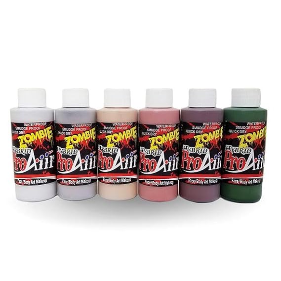 ProAiir Face and Body Painting Makeup - 6 Zombie Colors - 1 oz (30ml)