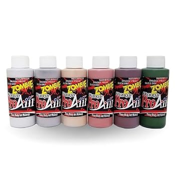 ProAiir Face and Body Painting Makeup - 6 Zombie Colors - 1 oz 30ml